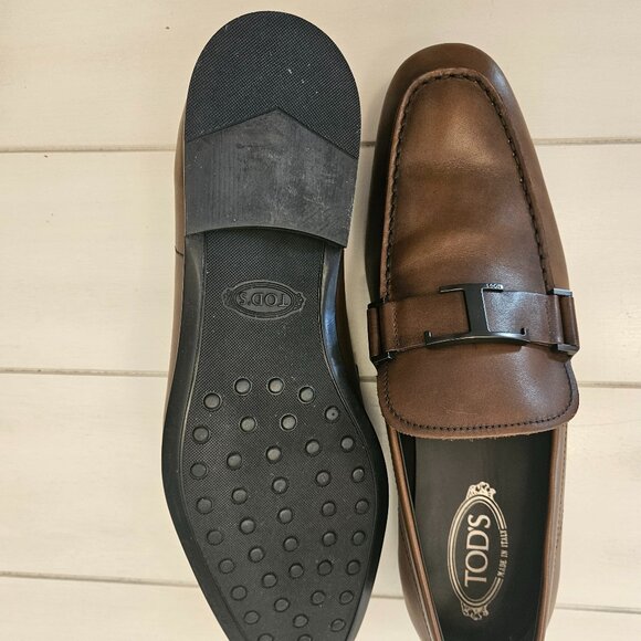 Tod's T Timeless Brown Calf Leather Loafers - Size 11 US/10 UK - Picture 12 of 12